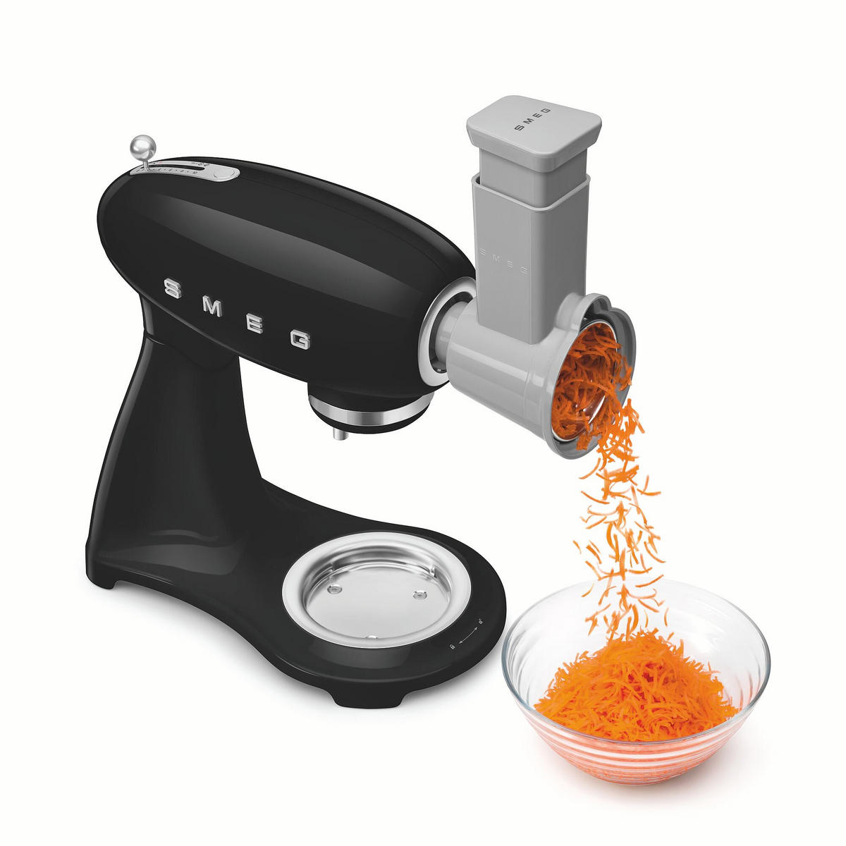 KÜCHENMASCHINE 50´S STYLE SMF05CREU  - Alufarben/Schwarz, Basics, Metall (40,2/37,8/22,1cm) - SMEG