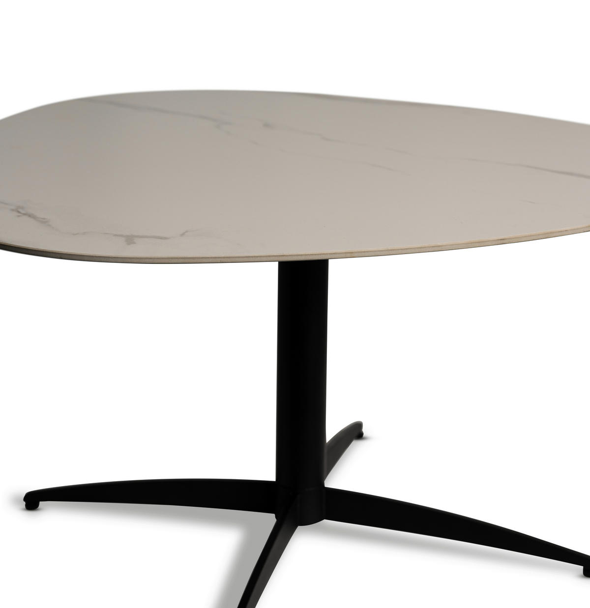 COUCHTISCH 40/40/35 cm Freiform Schwarz, Weiß  - Schwarz/Weiß, Design, Stein/Metall (40/40/35cm) - Xora