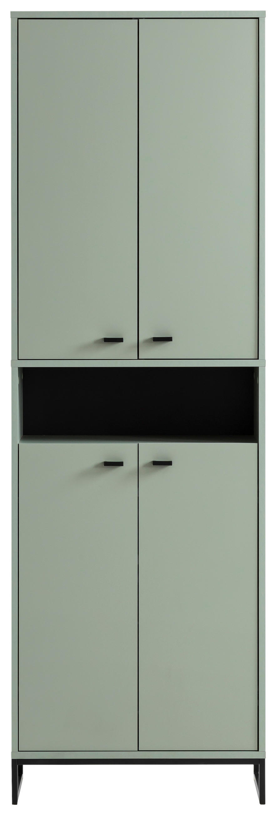 SCHUHSCHRANK Grün  - Schwarz/Grün, LIFESTYLE, Holzwerkstoff/Metall (60,2/185,5/33,1cm) - MID.YOU