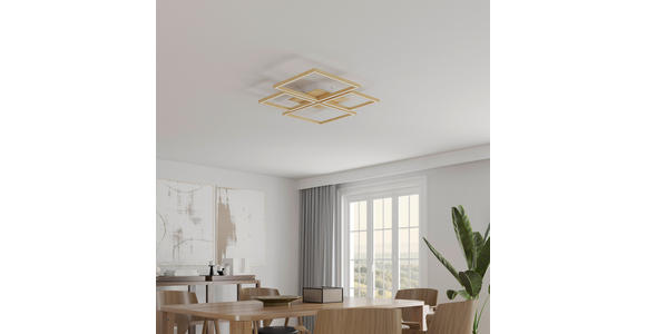 LED-DECKENLEUCHTE 75,5/75,5/5 cm   - Weiß, LIFESTYLE, Holz/Metall (75,5/75,5/5cm) - Novel