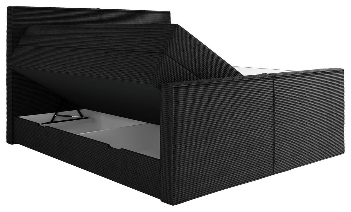 BOXSPRINGOVÁ POSTEĽ, 180/200 cm, čierna - čierna, Modern, textil (180/200cm) - Livetastic
