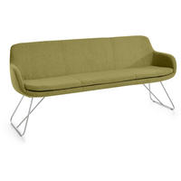 SITZBANK 180/87/65 cm Webstoff Hellgrün Metall  - Edelstahlfarben/Hellgrün, Design, Textil/Metall (180/87/65cm) - Musterring