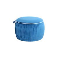 HOCKER in Textil Blau  - Blau, Design, Textil (63/43/63cm) - Kayoom