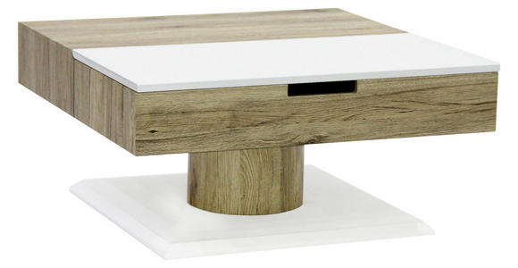 COUCHTISCH in Holzwerkstoff 78/78/40 cm - Weiß/Sonoma Eiche, Design, Holzwerkstoff (78/78/40cm) - Xora