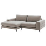 ECKSOFA in Velours Silberfarben  177/253 cm  - Silberfarben/Schwarz, Design, Textil/Metall (177/253cm) - Dieter Knoll