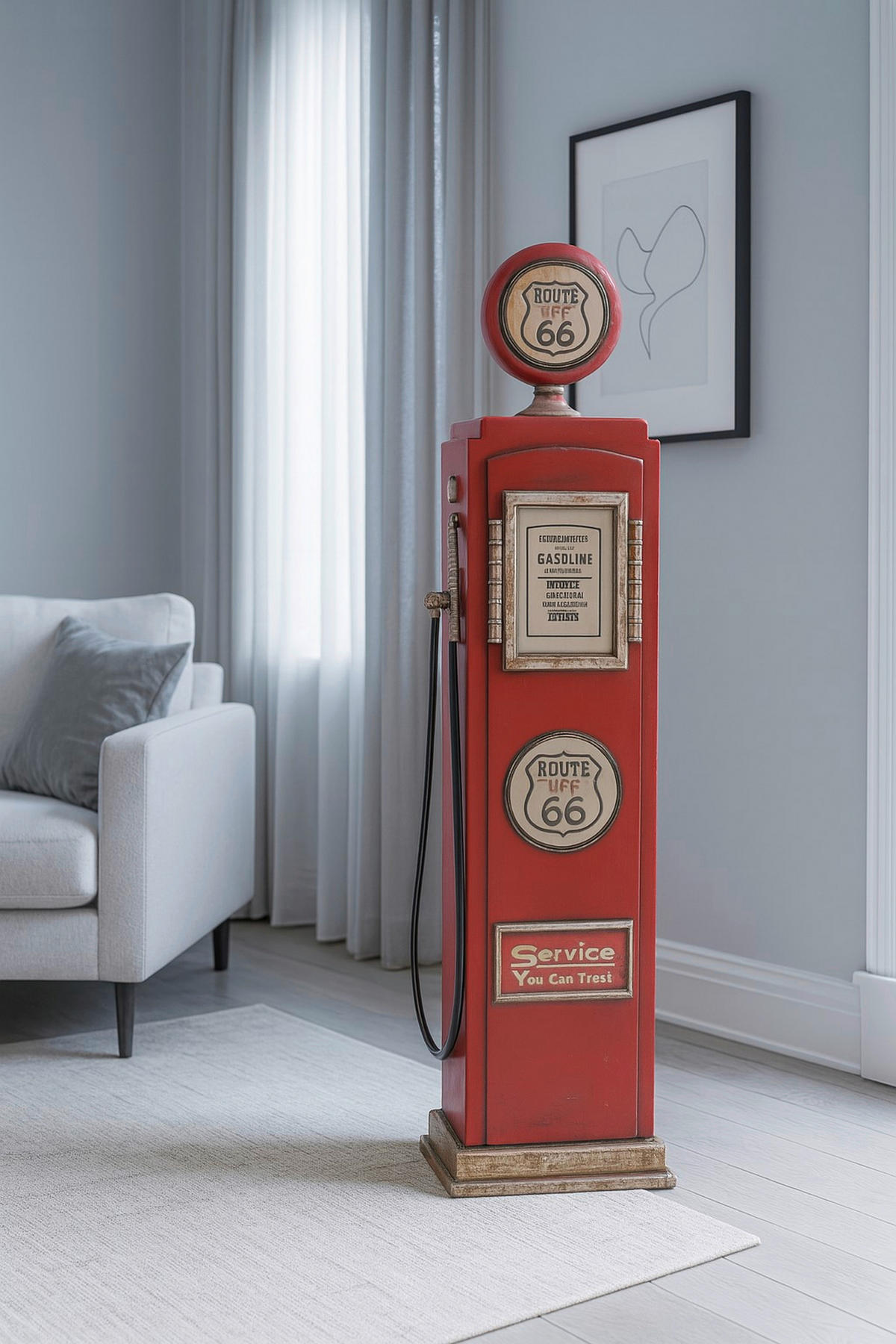 KOMMODE , ,  - Rot/Goldfarben, Design, Holzwerkstoff (19/24/105cm) - MID.YOU