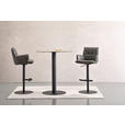 BARHOCKER in Metall, Leder Anthrazit, Schwarz  - Anthrazit/Schwarz, Design, Leder/Metall (56/89,5-115/56cm) - Novel
