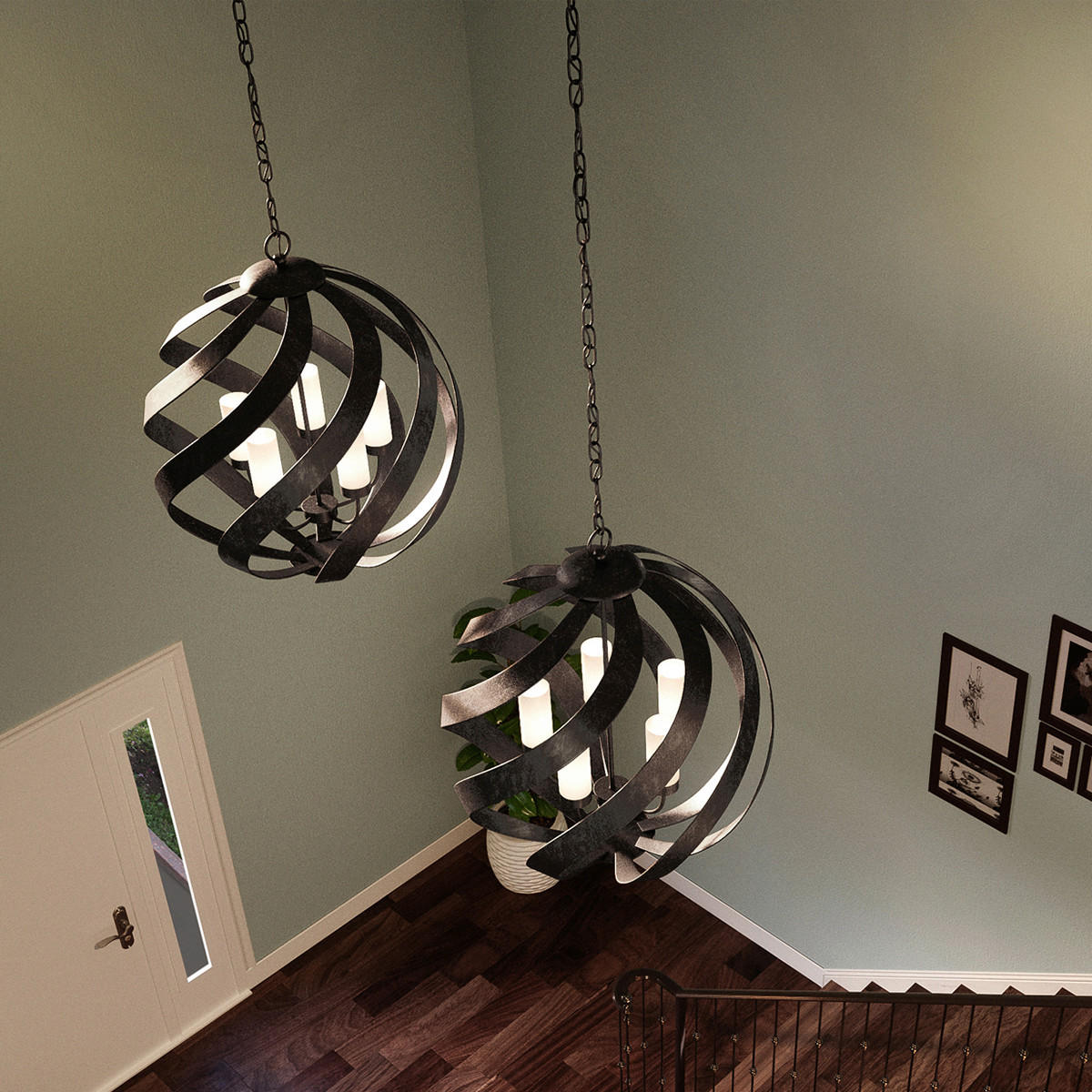 AUßENHÄNGELEUCHTE Elstead Blacksmith 66.4/85.5 cm   - Schwarz, KONVENTIONELL, Glas/Metall (66.4/85.5cm) - Elstead Lighting