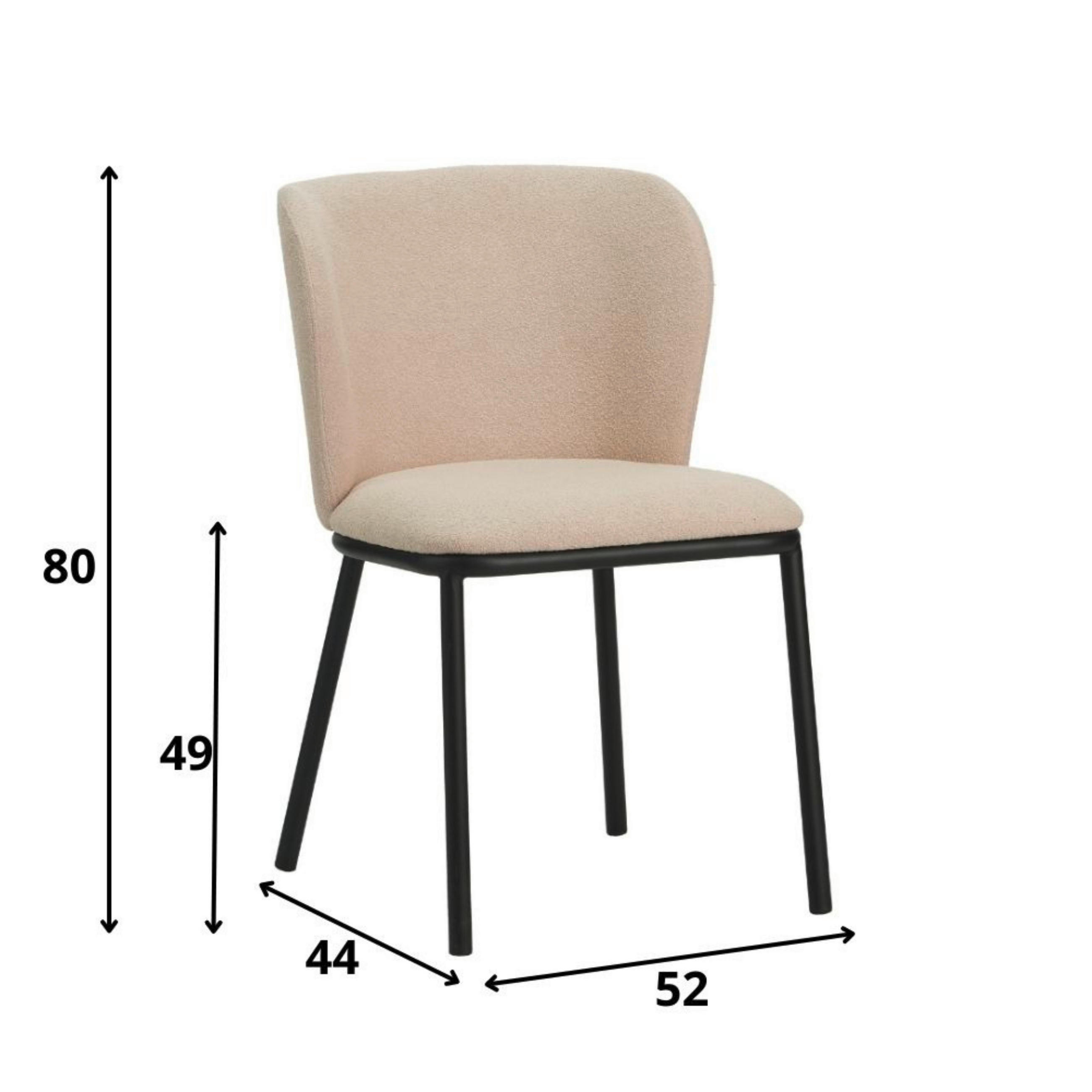 Thumbnail - Mid.you Stuhl-Set, Beige, Textil, 52x80x44 cm, Esszimmer, Stühle, Esszimmerstühle, Esszimmerstühle-Set