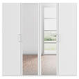 DREHTÜRENSCHRANK 201/197/60 cm 4-türig Weiß  - Weiß, Design, Glas/Holzwerkstoff (201/197/60cm) - Novel