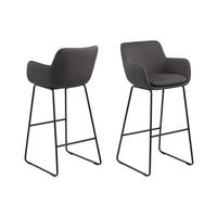 BARSKA STOLICA  tamnosiva   - tamnosiva/crna, Dizajnerski, tekstil/metal (52/100/53cm) - Hom`in