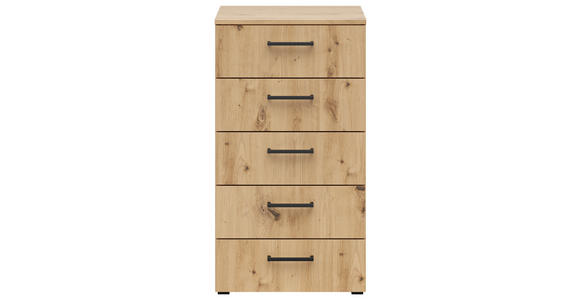 KOMMODE 45/83/40 cm in Eiche Artisan - Anthrazit/Schwarz, MODERN, Holzwerkstoff/Kunststoff (45/83/40cm) - Carryhome
