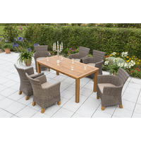 GARTENTISCHGRUPPE  - Naturfarben/Braun, ROMANTIK / LANDHAUS, Holz/Kunststoff - Ambia Garden