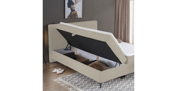 BOXBETT 160/200 cm  in Ecru  - Ecru/Schwarz, Design, Holz/Holzwerkstoff (160/200cm) - Xora