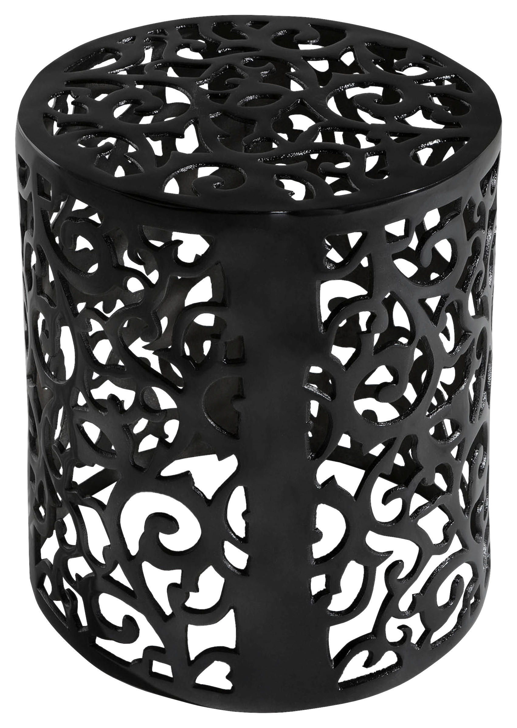 BEISTELLTISCH in Metall 37/37/44 cm  - Schwarz, Design, Metall (37/37/44cm)