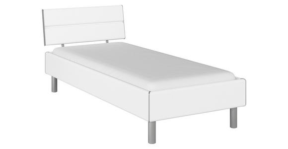 BETT 90/200 cm  in Weiß  - Alufarben/Weiß, Design, Holzwerkstoff/Metall (90/200cm) - Carryhome