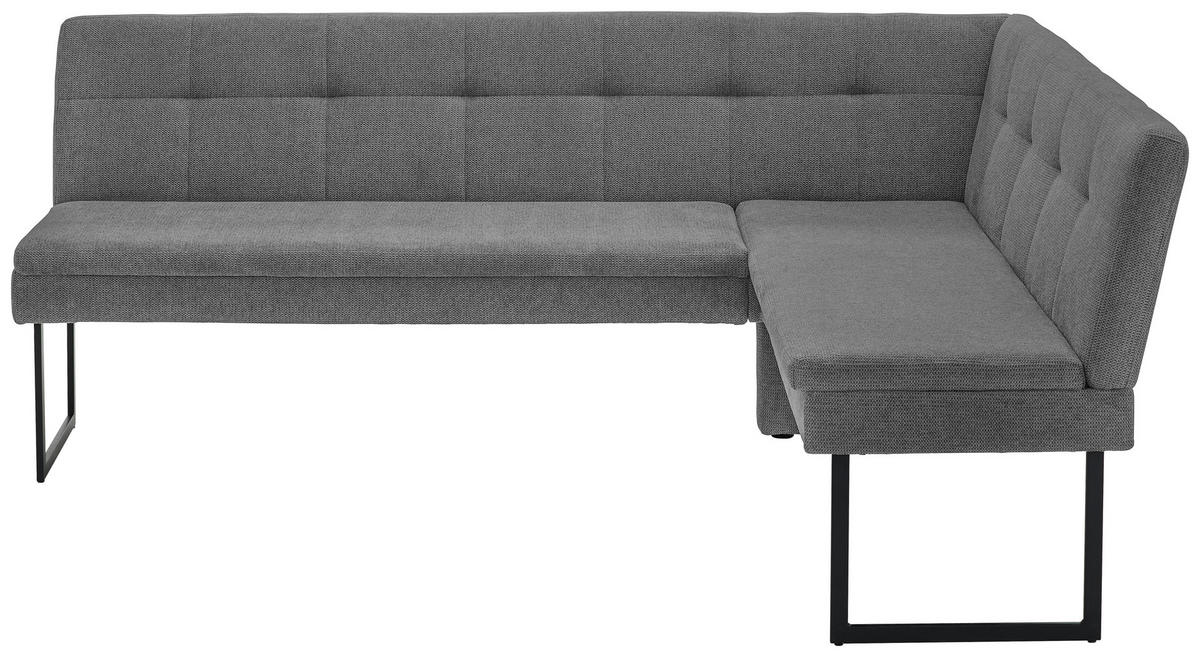 ECKBANK 213/155 cm Webstoff Anthrazit   - Anthrazit/Schwarz, Design, Textil/Metall (213/155cm) - Novel