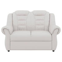 2-SITZER-SOFA Lederlook Weiß  - Schwarz/Weiß, KONVENTIONELL, Kunststoff/Textil (145/102/101cm) - Livetastic