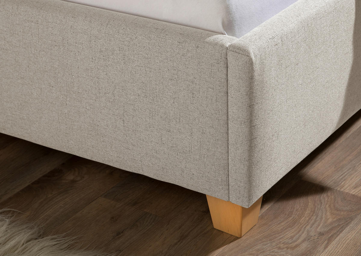POLSTERBETT 200/200 cm,  in Beige,  - Beige/Naturfarben, MODERN, Holz/Textil (200/200cm) - Livetastic