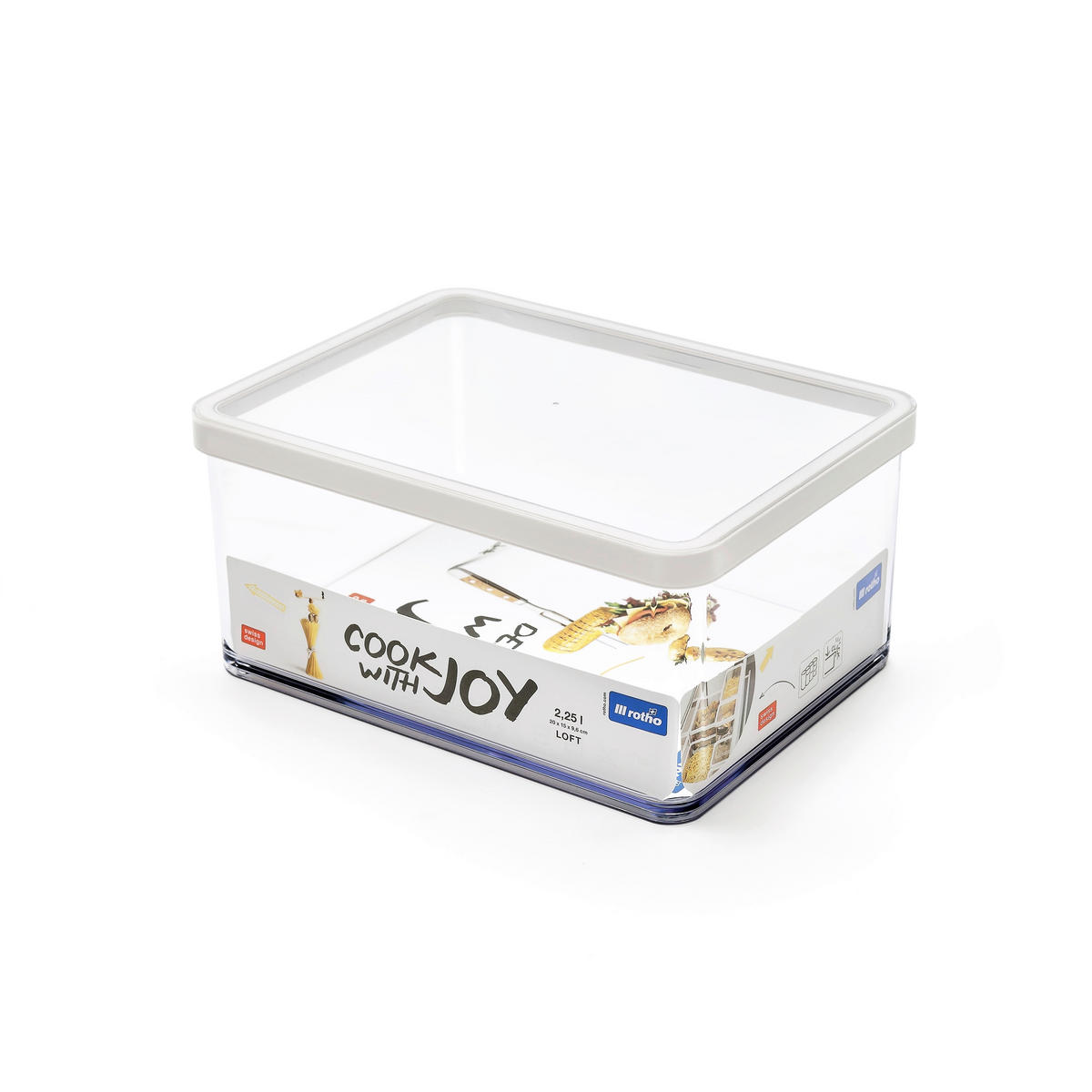 VORRATSDOSE 2,25 l  - Weiss/Transparent, Basics, Kunststoff (20/15/9,6cm) - Rotho