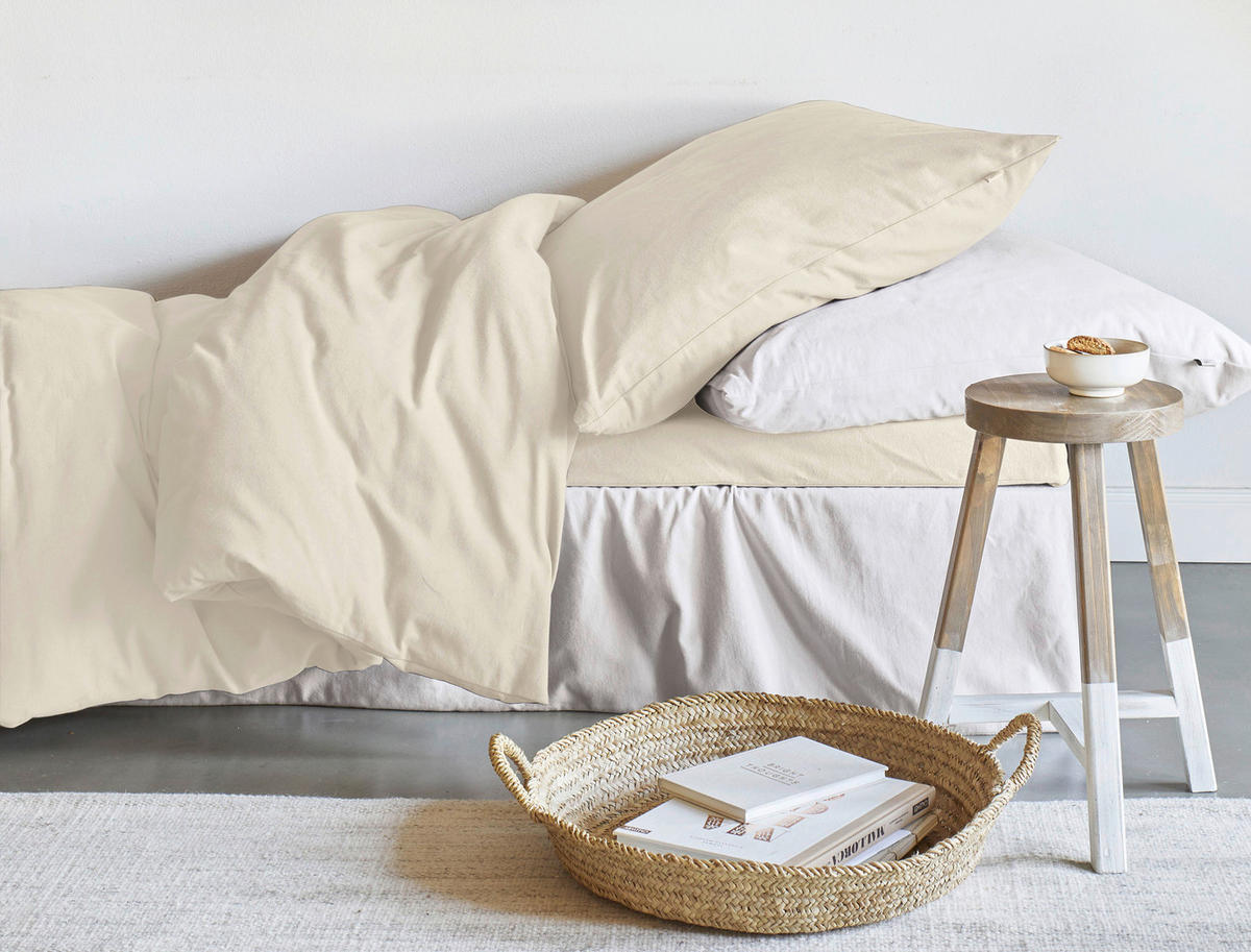 BETTWÄSCHE Biber 200/200 cm  - Ecru, KONVENTIONELL, Textil (200/200cm) - Irisette