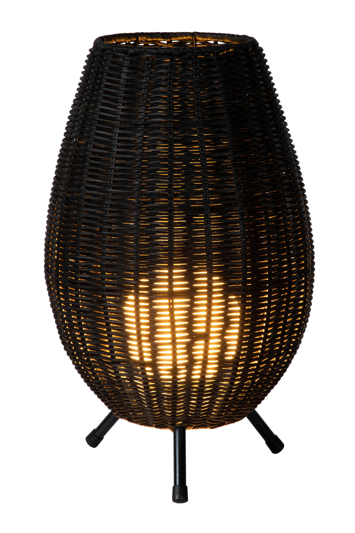 TISCHLEUCHTE COLIN 22/22/36 cm   - Messingfarben/Schwarz, Natur, Naturmaterialien/Metall (22/22/36cm) - Lucide