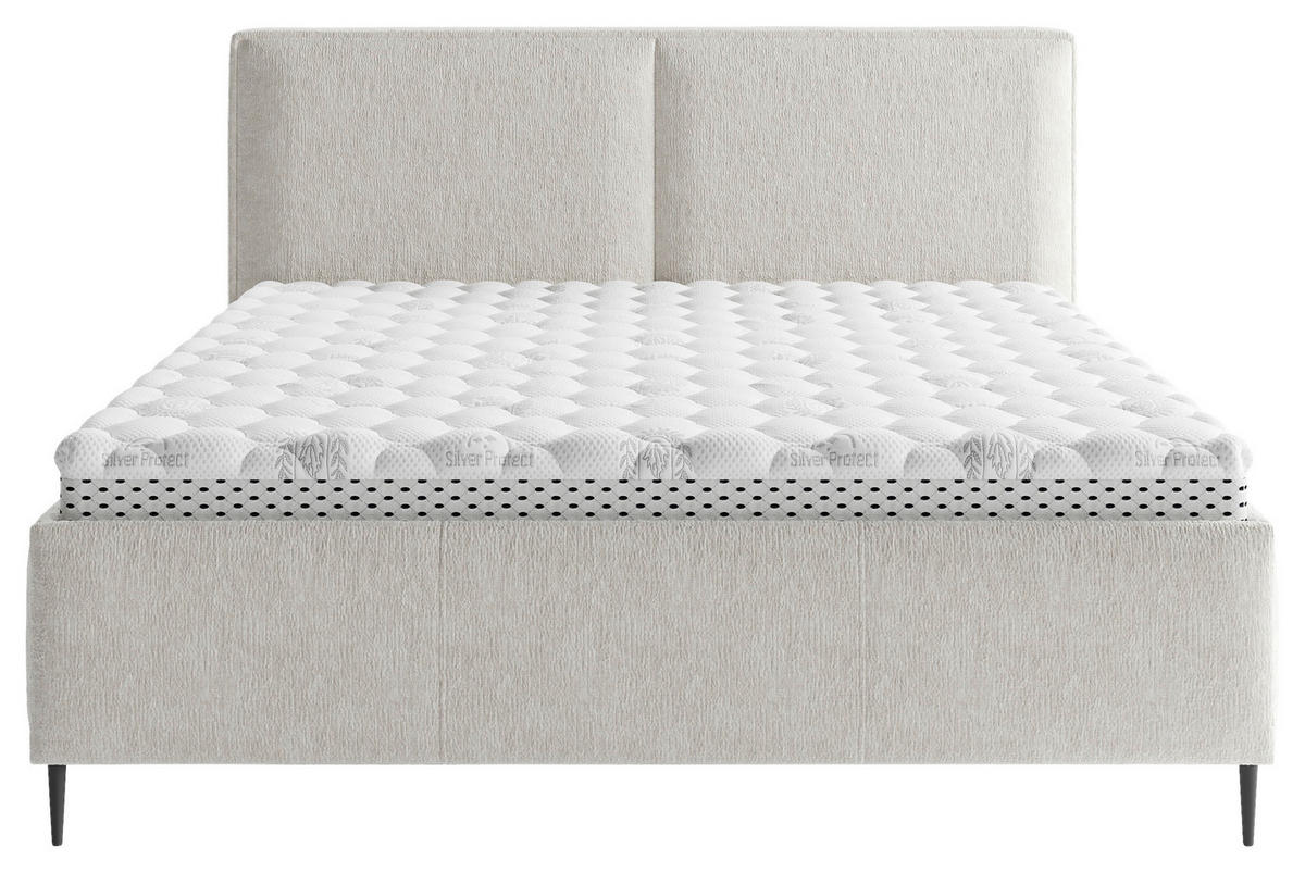 POLSTERBETT 140/200 cm  in Beige  - Beige/Schwarz, MODERN, Holz/Textil (140/200cm) - MID.YOU