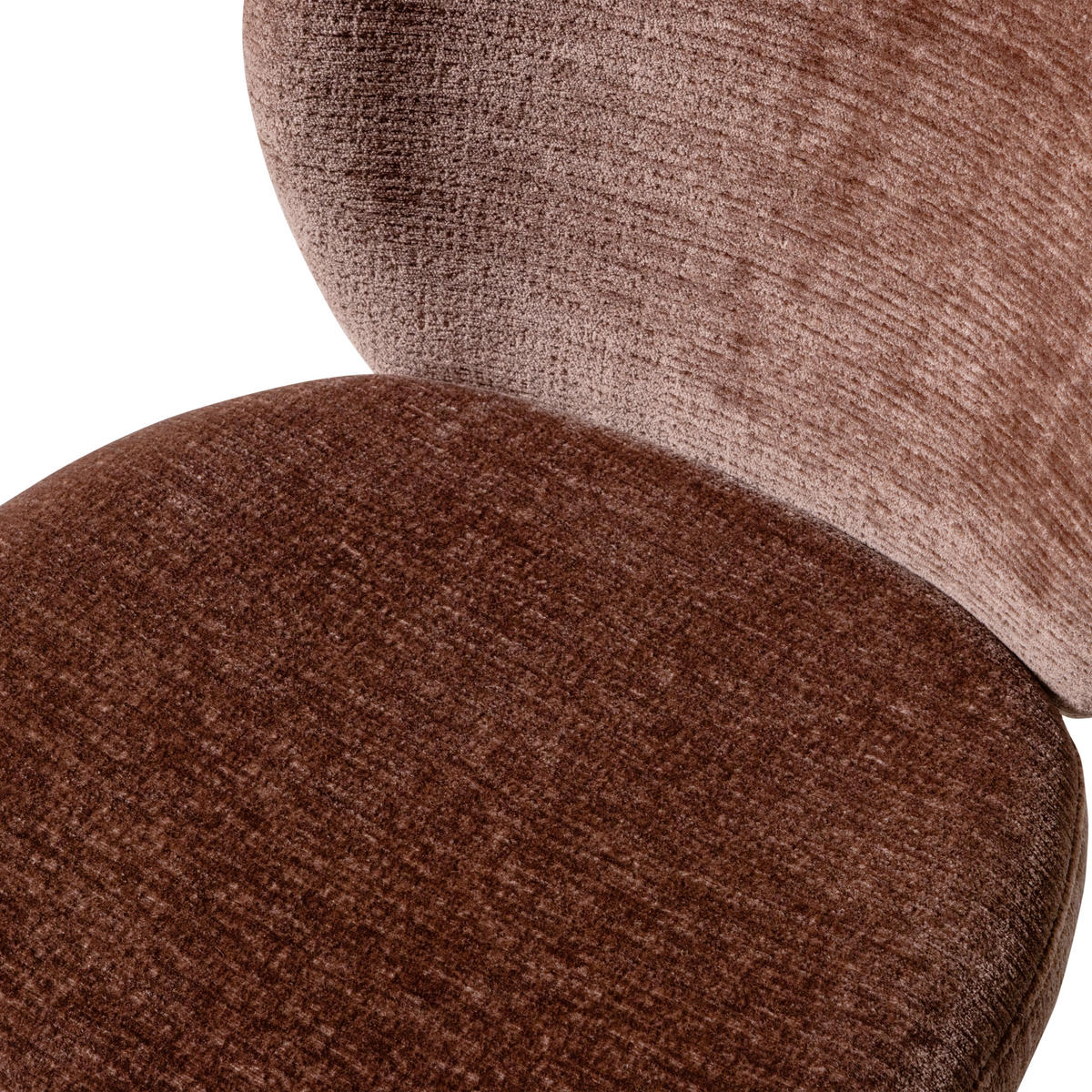 STUHL-SET 2 Stück Sitzfläche 360° drehbar Bouclé  - Braun, MODERN, Textil/Metall (58/80/65cm) - Livetastic