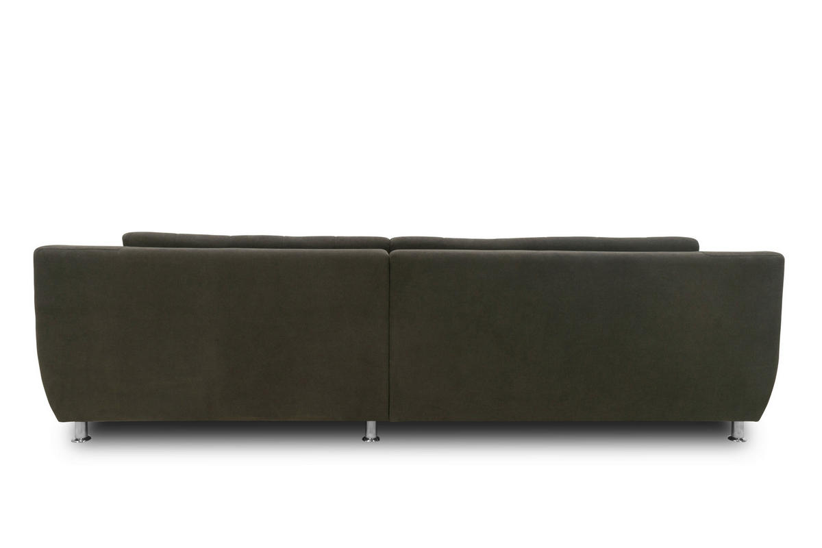 ECKSOFA MORTON Mikrofaser  - Chromfarben/Schwarz, MODERN, Textil/Metall (304/200/84cm) - MID.YOU