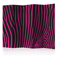 Paravent doppeltseitig mit 5  Flügel - Pink/Schwarz, Basics, Holz/Textil (225/172/2cm) - artgeist