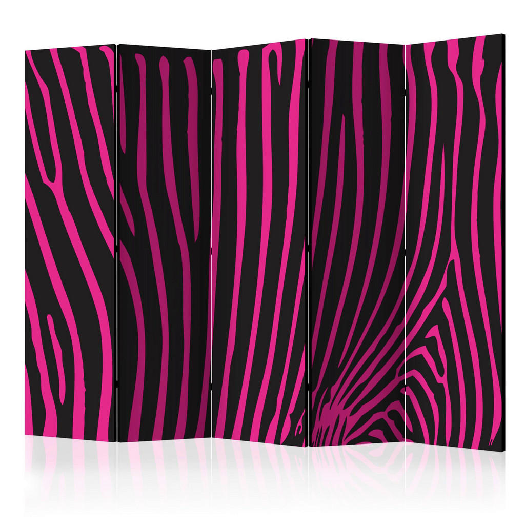Paravent Schwarz Pink B: 225 Cm