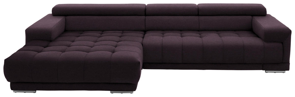 ECKSOFA Mikrofaser Lila, Flieder  - Silberfarben/Lila, Design, Textil/Metall (190/335cm) - Beldomo Speed