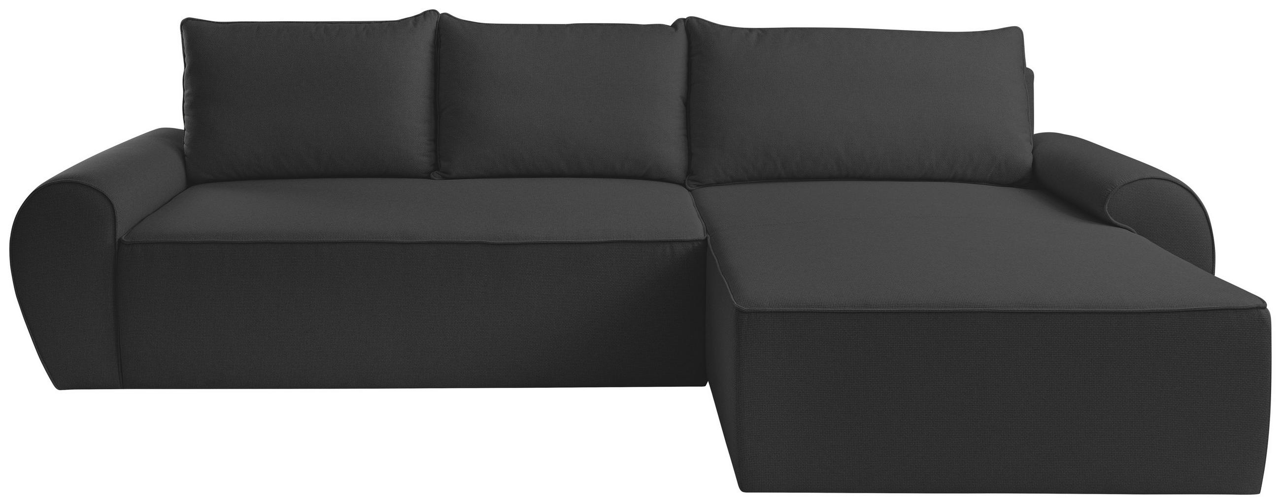 HÖRNSOFFA i flatväv mörkgrå  - mörkgrå/svart, Klassisk, textil/plast (292/173cm) - MID.YOU