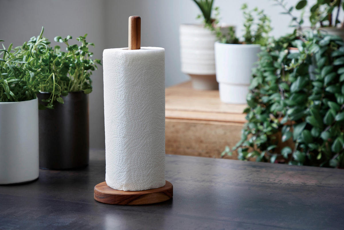 KÜCHENROLLENHALTER - Teakfarben, Basics, Holz (31cm) - Aida