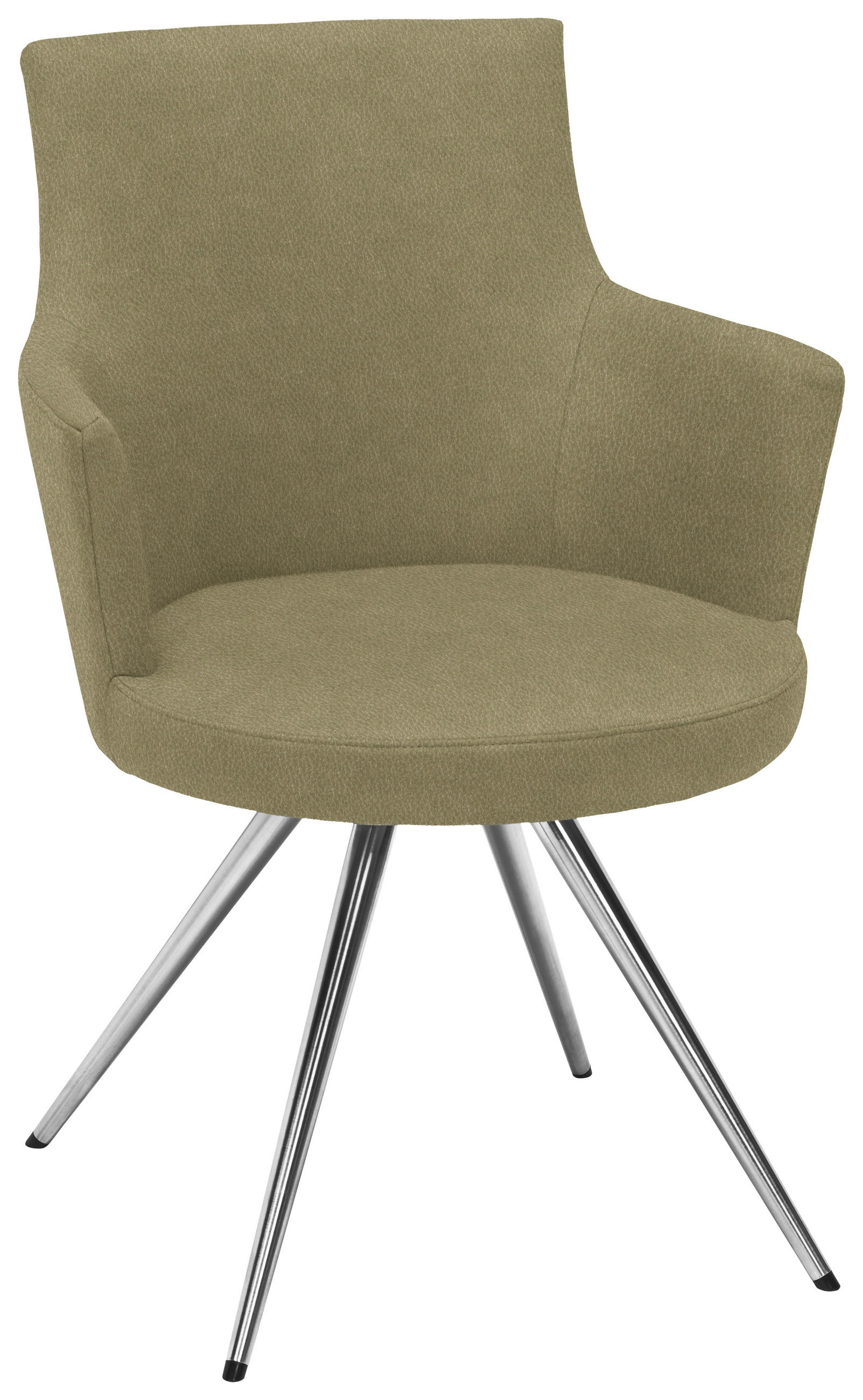 ARMLEHNSTUHL  in Stahl Lederlook, Mikrofaser  - Edelstahlfarben/Olivgrün, Design, Textil/Metall (60/87/62cm) - Venjakob