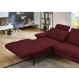ECKSOFA in Echtleder Rot  180/310 cm  - Rot/Schwarz, Design, Leder/Metall (180/310cm) - Dieter Knoll