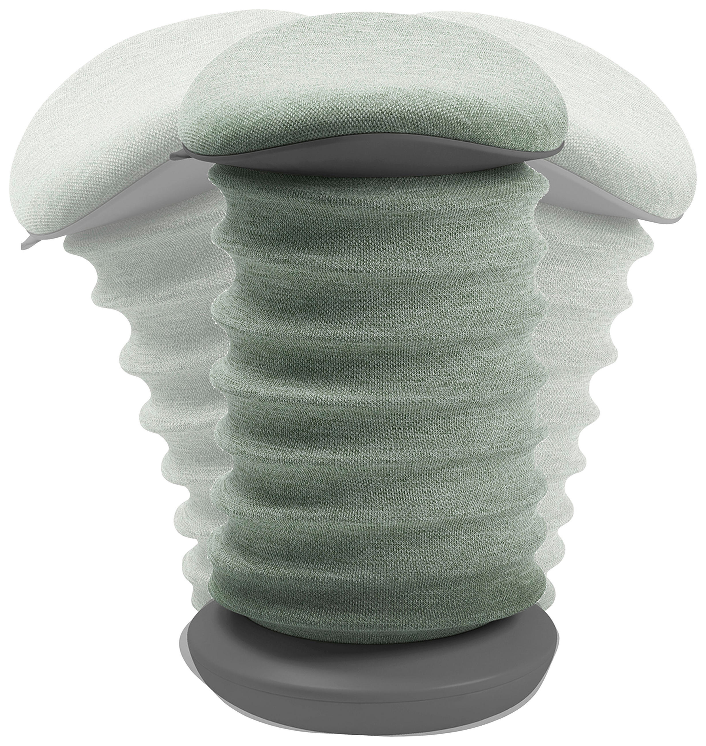 BÜROHOCKER Grau, Hellgrün  - Hellgrün/Grau, Design, Kunststoff/Textil (37,5/53-64/36cm) - Topstar