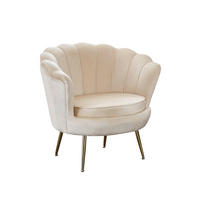 SESSEL in Samt Beige  - Beige/Goldfarben, MODERN, Textil/Metall (76/78/76cm) - Livetastic