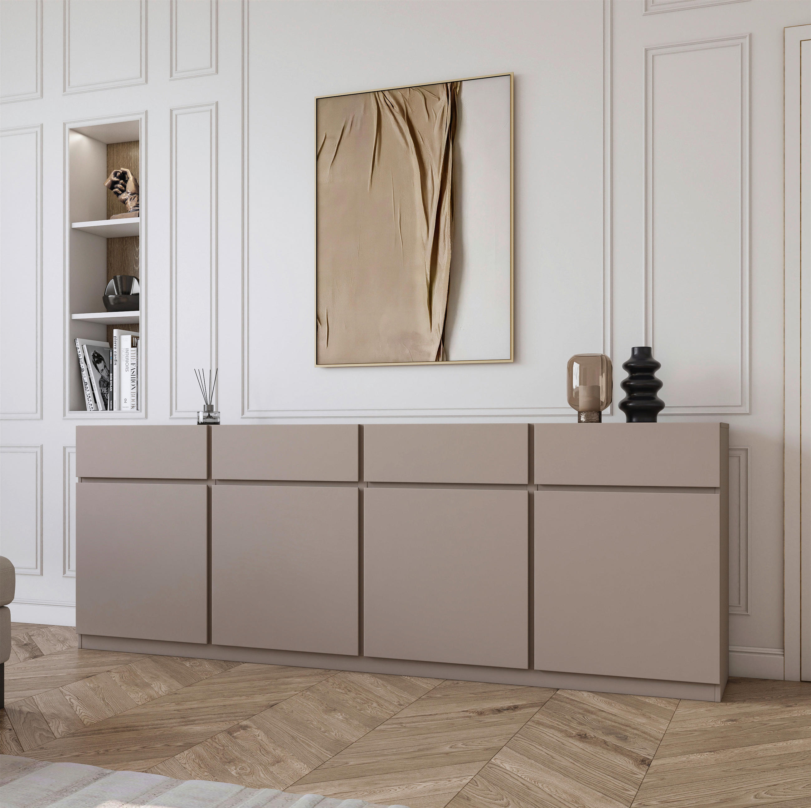SIDEBOARD 225/82,5/40 cm  in Beige  - Beige, Design, Holzwerkstoff (225/82,5/40cm) - MID.YOU