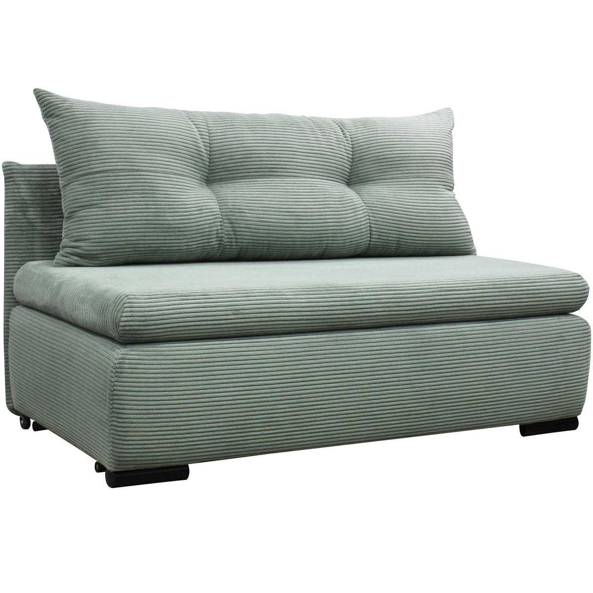 SCHLAFSOFA in Cord Grün  - Schwarz/Grün, Design, Kunststoff/Textil (154/93/85cm) - MID.YOU