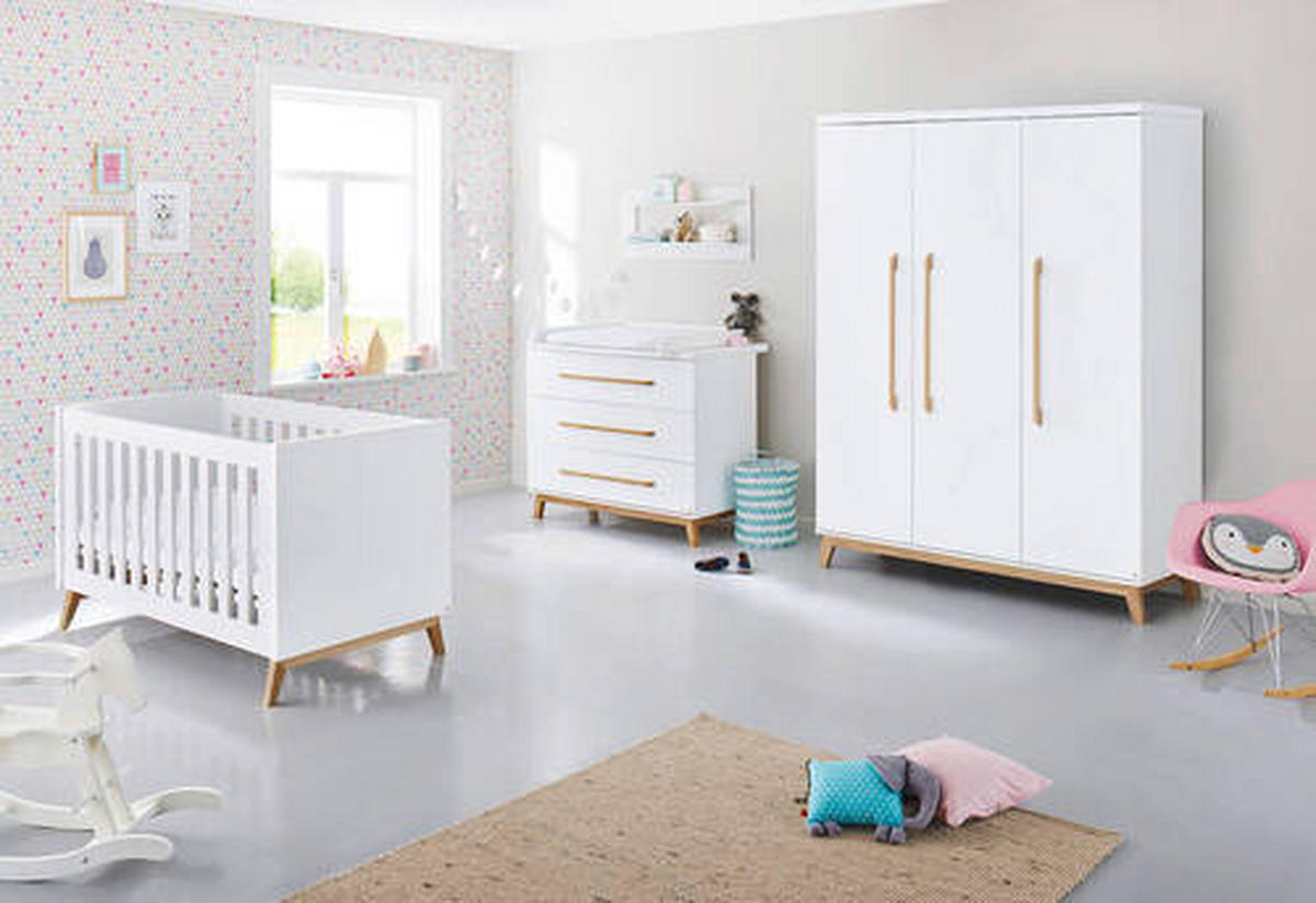BABYKLEIDERSCHRANK PINOLINO RIVA  - Naturfarben/Weiß, Design, Holz (150/193/58cm) - Pinolino