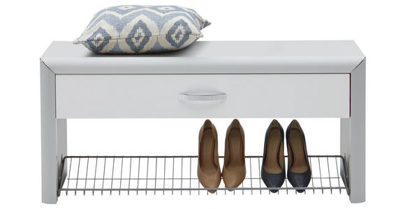 GARDEROBENBANK 109/50/35 cm - Chromfarben/Alufarben, Design, Glas/Holzwerkstoff (109/50/35cm) - Dieter Knoll