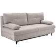 SCHLAFSOFA mit Liegefunktion, Rücken echt Chenille Beige - Beige/Schwarz, KONVENTIONELL, Holz/Textil (212/97/105cm) - Carryhome