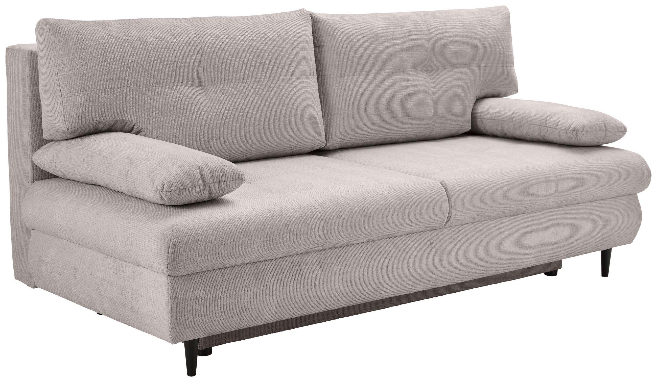 SCHLAFSOFA Chenille Beige  - Beige/Schwarz, KONVENTIONELL, Holz/Textil (212/97/105cm) - Carryhome