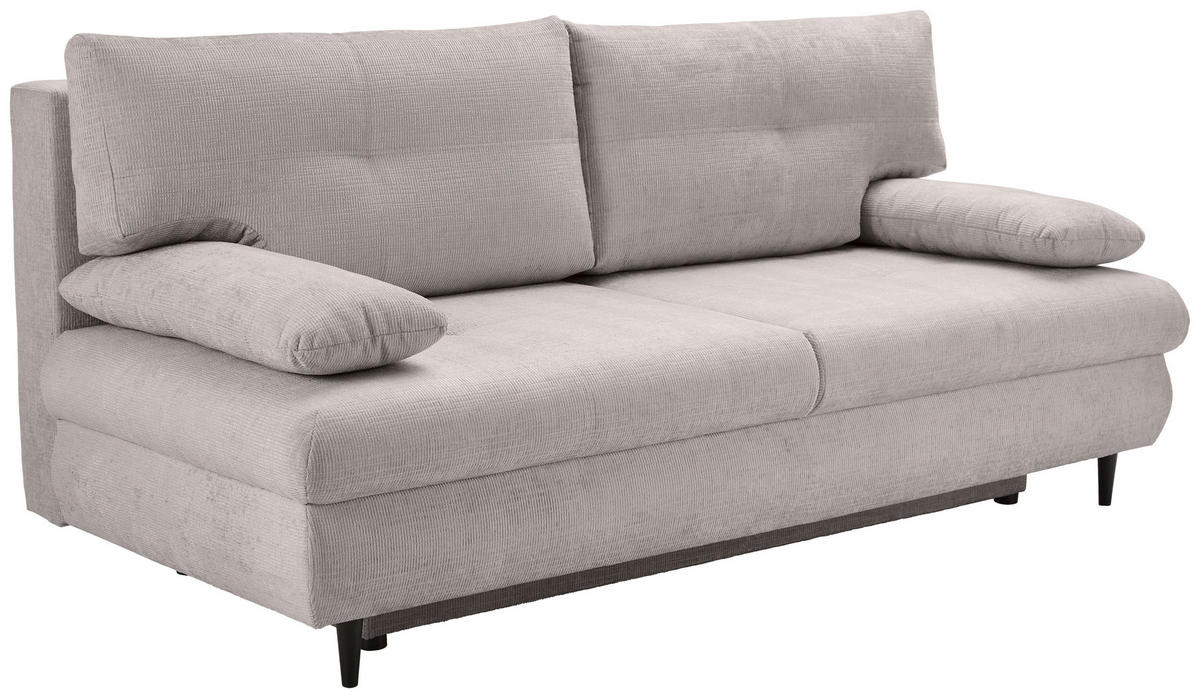 SCHLAFSOFA  mit Liegefunktion, Rücken echt Chenille Beige  - Beige/Schwarz, KONVENTIONELL, Holz/Textil (212/97/105cm) - Carryhome