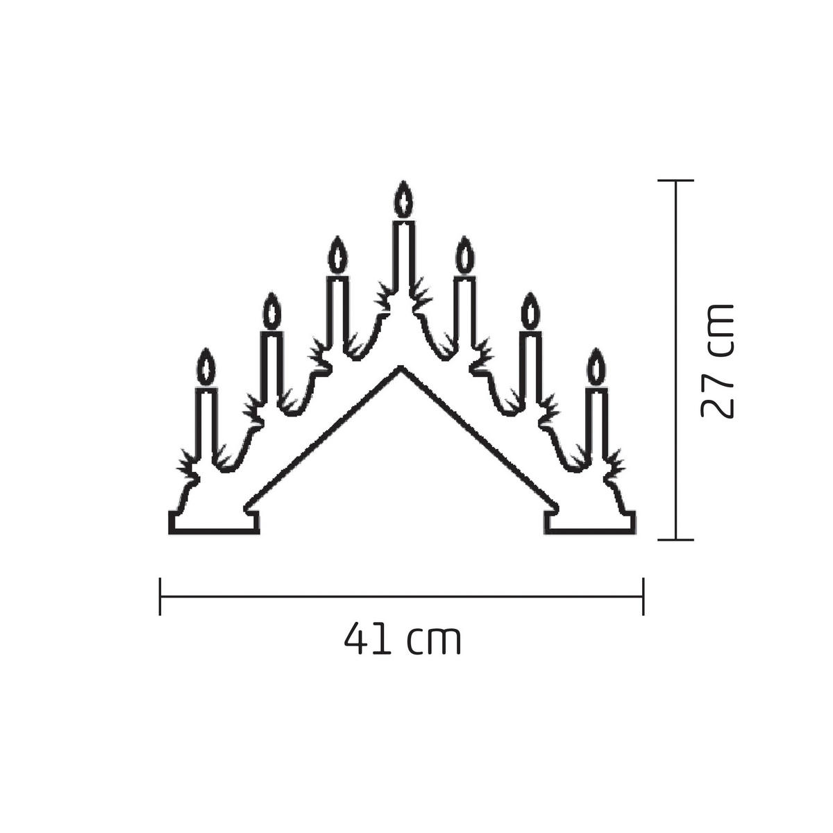 KARÁCSONYI PIRAMIS - piros/fehér, Basics, műanyag/fém (41/27cm)