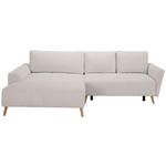 ECKSOFA in Webstoff Weiß  - Buchefarben/Weiß, KONVENTIONELL, Holz/Textil (169/294cm) - Carryhome