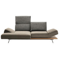 ECKSOFA  in Flachgewebe Beige  132/240 cm  - Chromfarben/Beige, Design, Holz/Textil (132/240cm) - Koinor