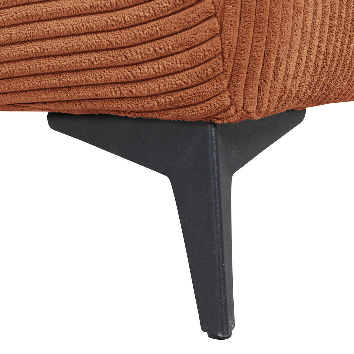 ECKSOFA in Cord Rostfarben  - Rostfarben/Schwarz, Konventionell, Textil/Metall (176/311cm) - Carryhome