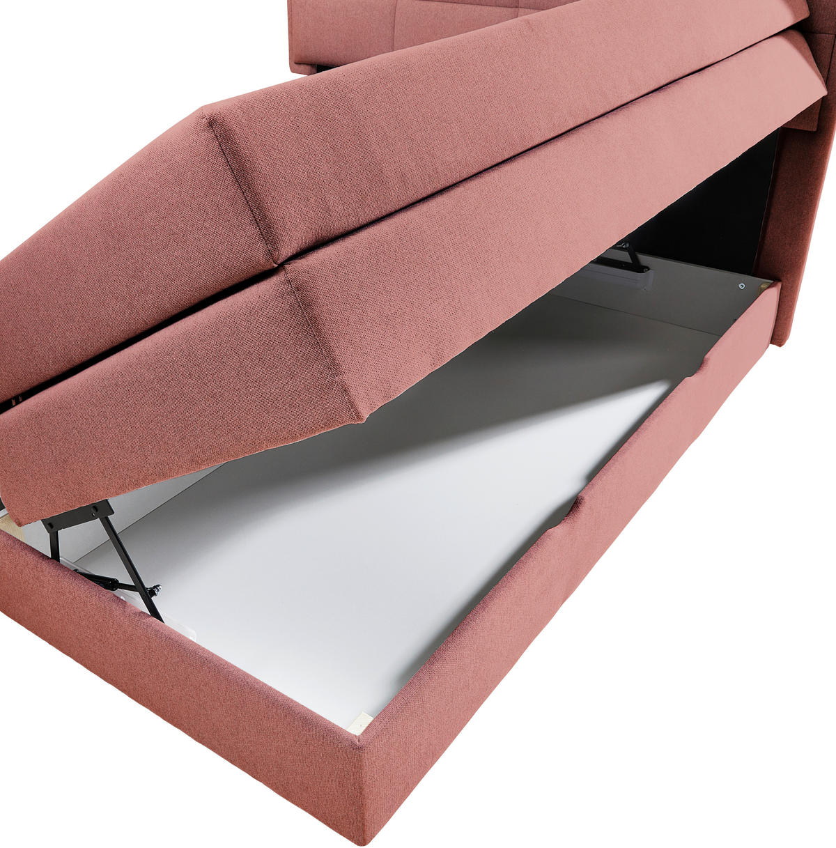 BOXSPRINGBETT 200/200 cm  in Koralle  - Koralle/Schwarz, KONVENTIONELL, Kunststoff/Textil (200/200cm) - Carryhome